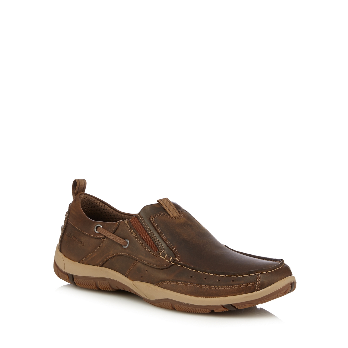 Skechers Brown Newman slip on boat shoes