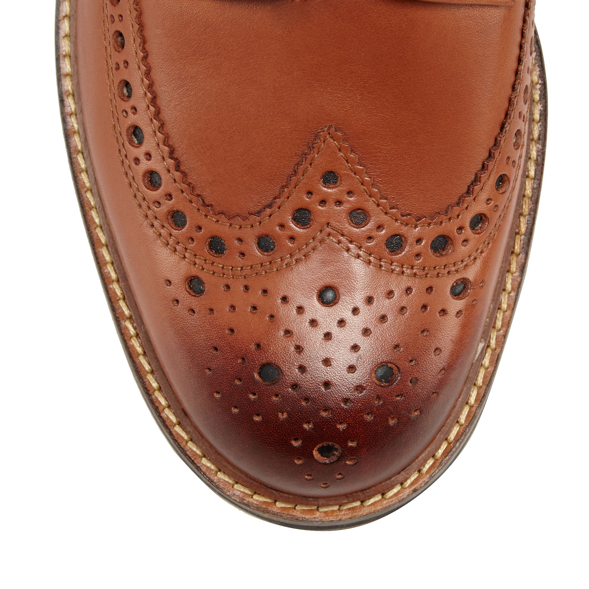 Rjr.John Rocha Mens Designer Dark Red Leather Brogue Shoes From ...