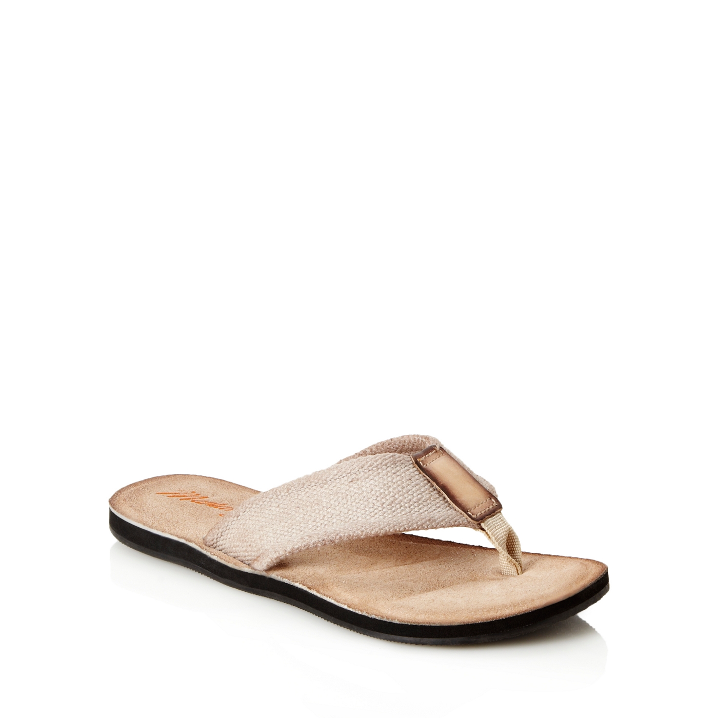 Mantaray Natural chunky canvas strapped flip flops