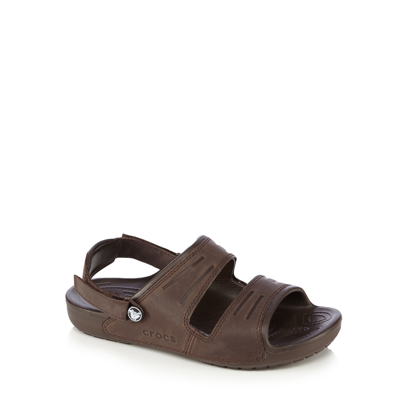 Crocs Brown branded rip tape clogs