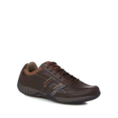 Skechers - Brown leather 'Sendro' trainers