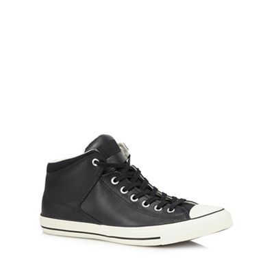 Converse - Black leather 'Chuck Taylor All Star' high top trainers