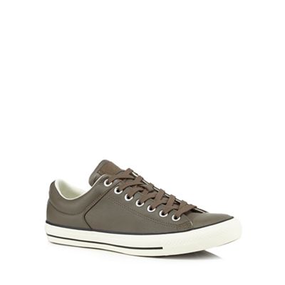 Converse - Grey leather 'Chuck Taylor' trainers