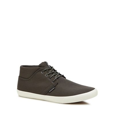 Jack & Jones - Dark grey canvas 'Vince' high top trainers