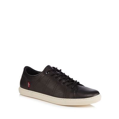 Levi's - Black leather 'Vernon' trainers