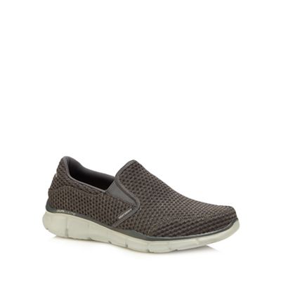 Skechers - Grey knit 'Equalizer' slip-on trainers