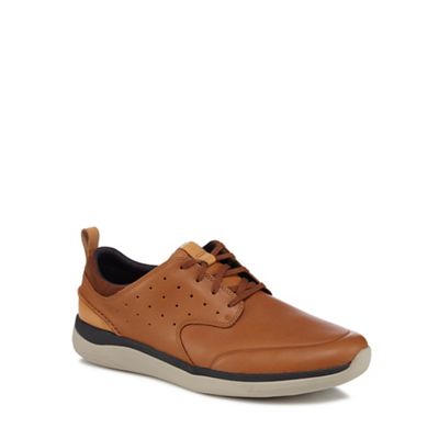 Clarks - Tan leather 'Garratt' trainers