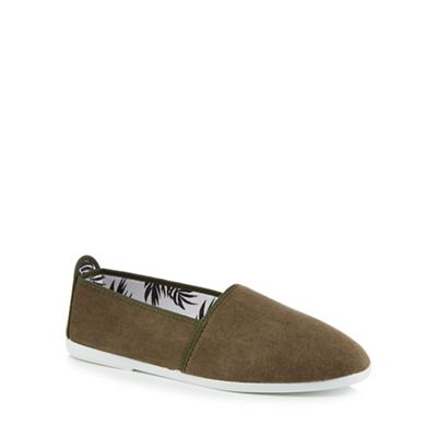 Flossy - Khaki canvas 'Sancho' slip-on trainers