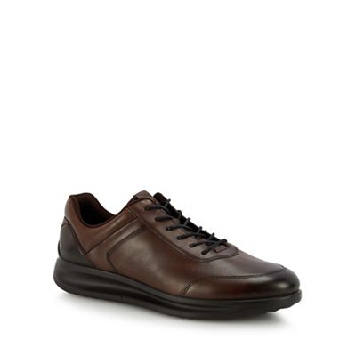 ECCO - Brown leather 'Aquet' trainers
