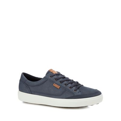 ECCO - Navy nubuck 'Soft 7' trainers
