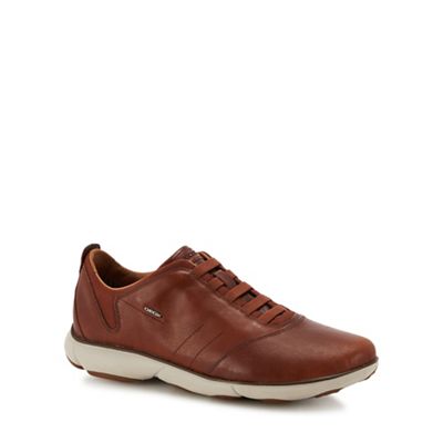 Geox - Tan leather 'Nebula' slip-on trainers