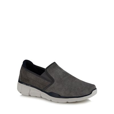 Skechers - Grey suede 'Equalizer 3.0' slip-on trainers