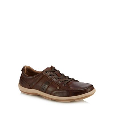 Hush Puppies - Tan leather 'Vizla' trainers