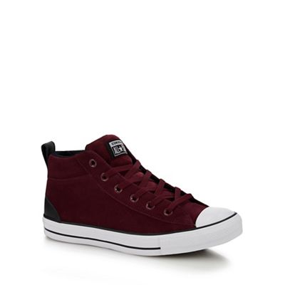Converse - Maroon Suede 'Chuck Taylor All Star' high tops trainers