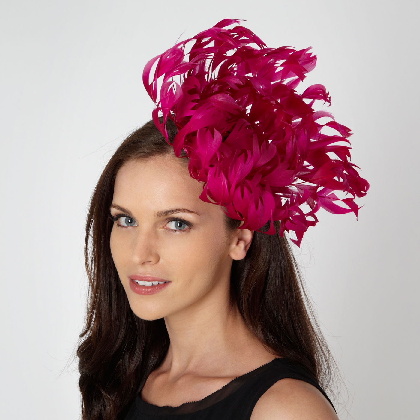 Star by Julien Macdonald Designer bright pink oversized flower fascinator