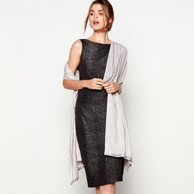 Debut - Silver sequin border pashmina