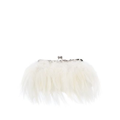 No. 1 Jenny Packham - Ivory feather frame clutch bag