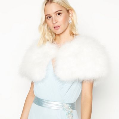 No. 1 Jenny Packham - Ivory 'Maribou' feather shrug