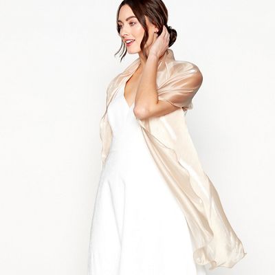 Debut - Light gold ruffled organza stole