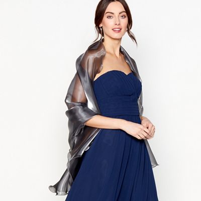 Debut - Silver ruffled organza stole