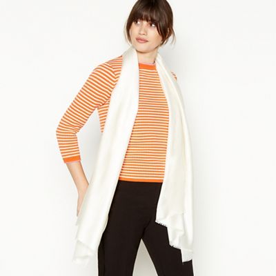 J by Jasper Conran - Ivory silk blend pashminetta