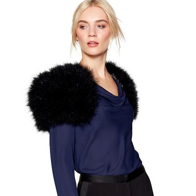 Black feathered shrug   Boleros & shrugs   Occasion & evening wear 