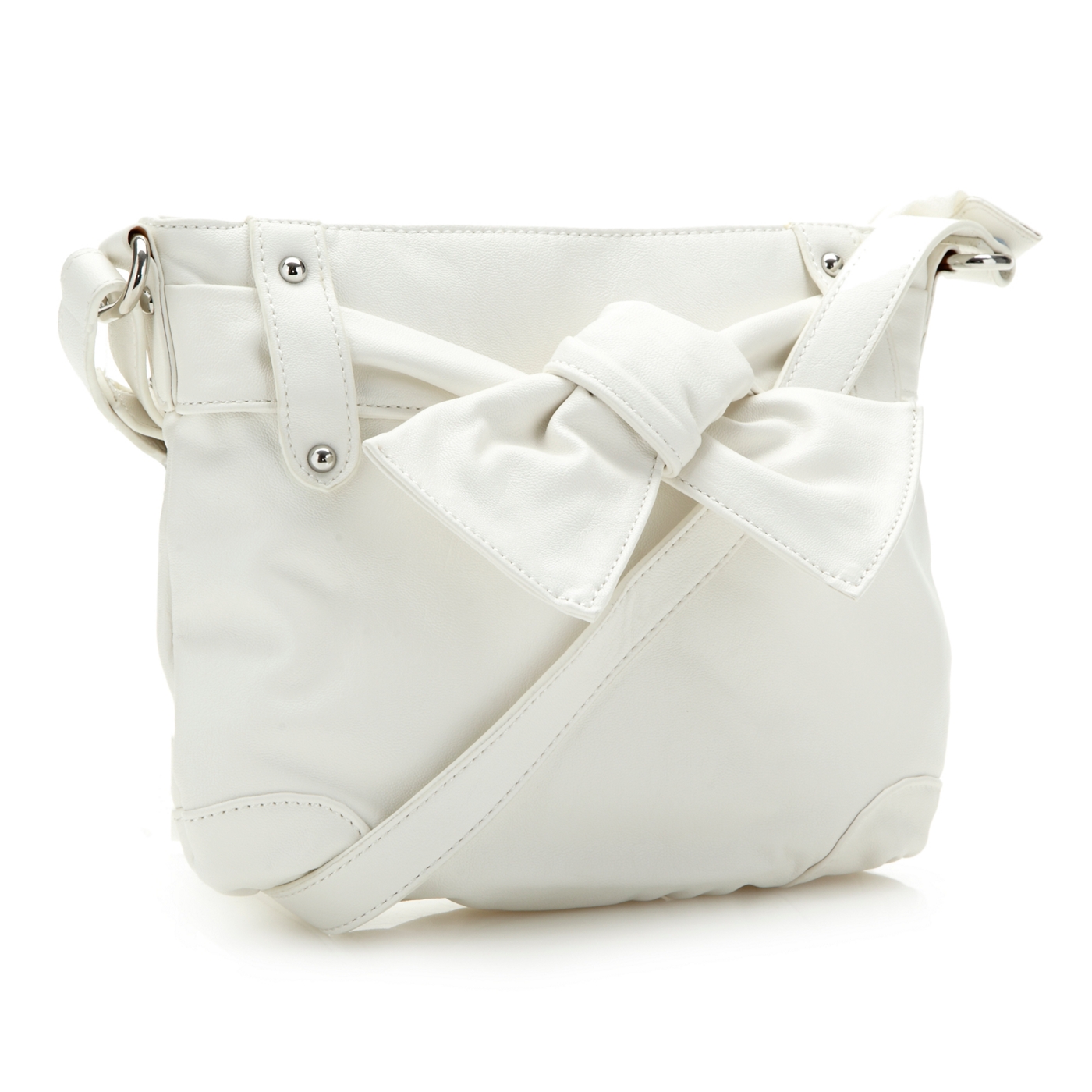 The Collection White knot front cross body bag