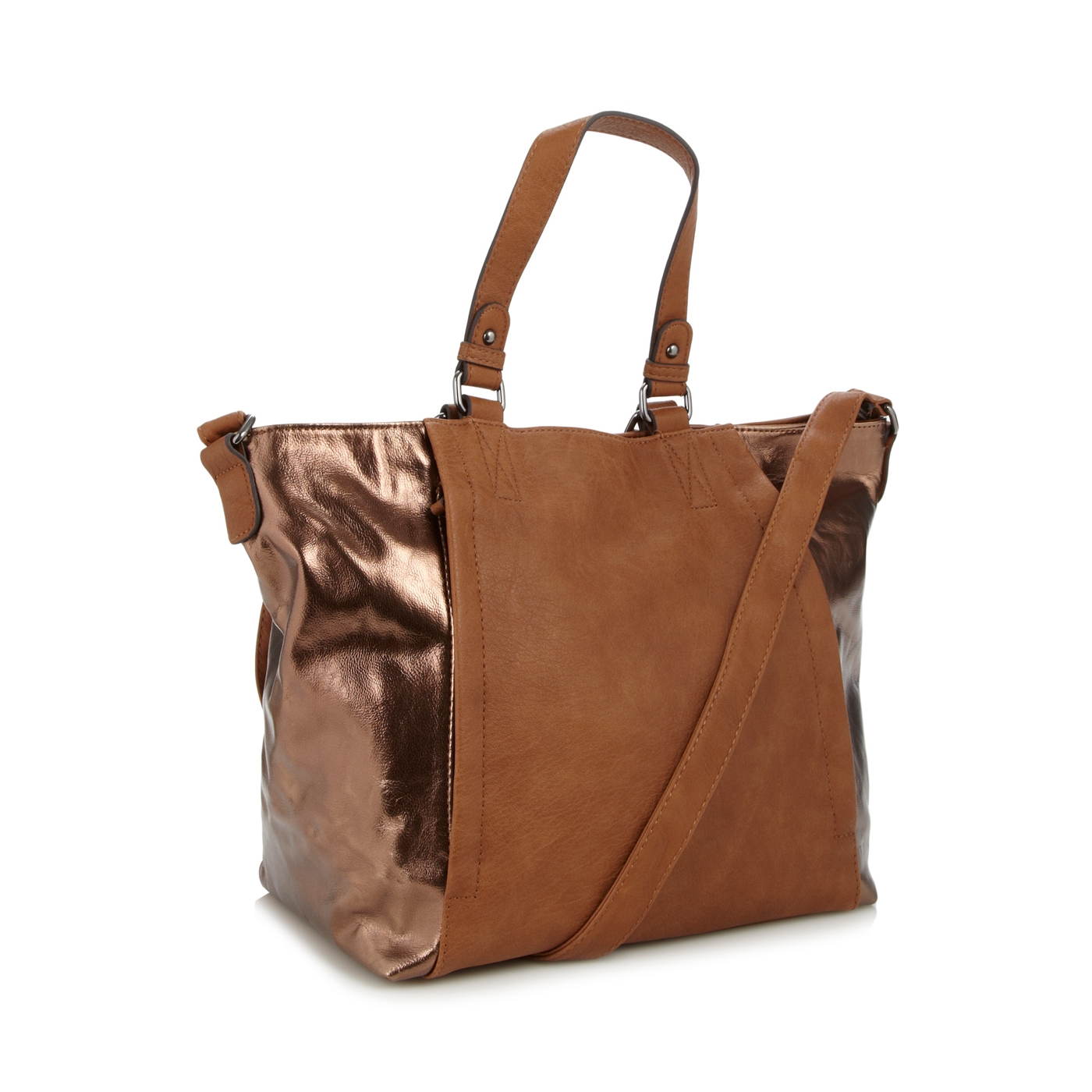 The Collection Tan metallic winged tote bag