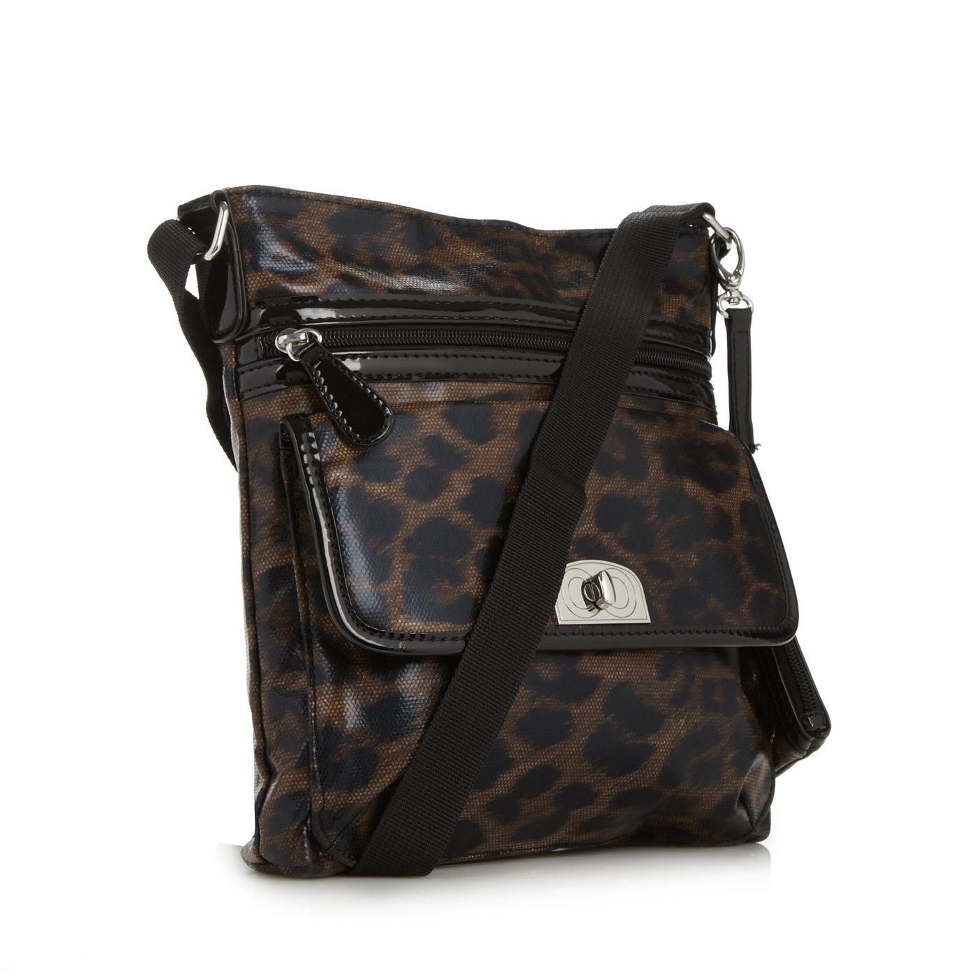 The Collection Brown leopard print cross body bag