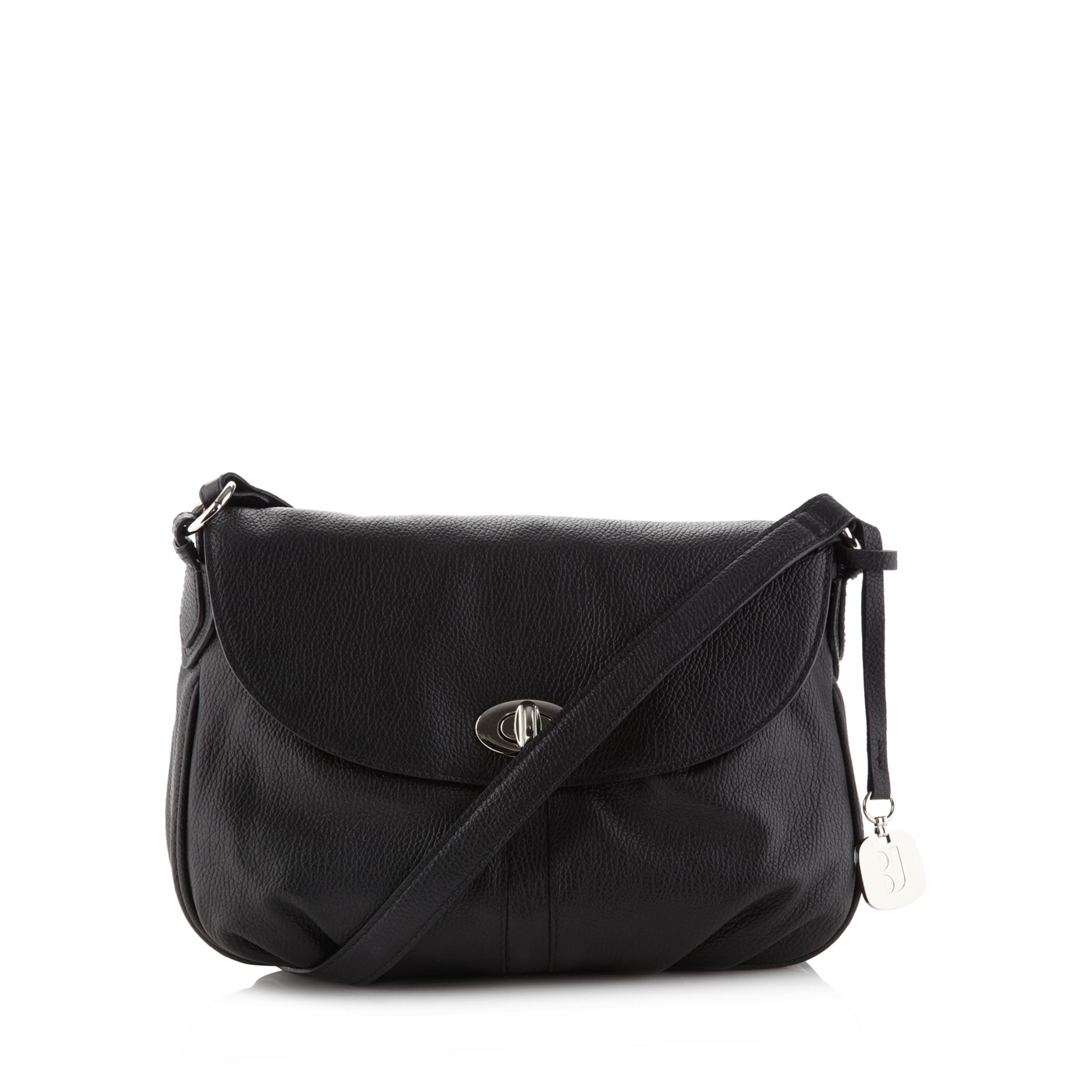 Betty Jackson.Black Designer black leather cross body bag