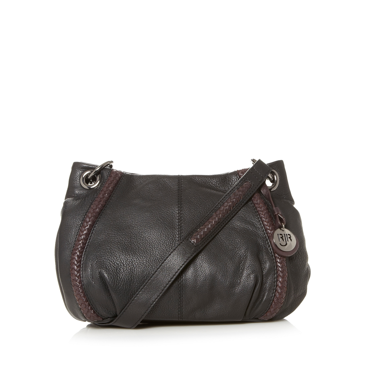 RJR.John Rocha Designer black leather plaited insert bag