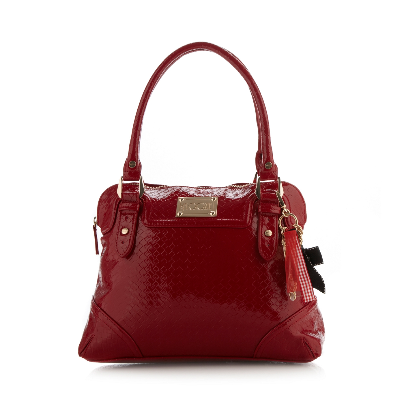 Floozie by Frost French Red patent weave shoulder bag