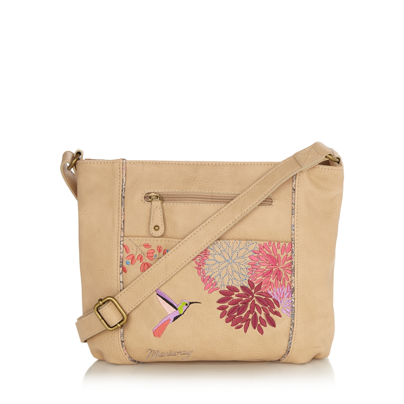 Mantaray Natural large hummingbird cross body bag