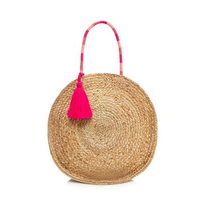 Nine by Savannah Miller – Natural straw circular tote bag