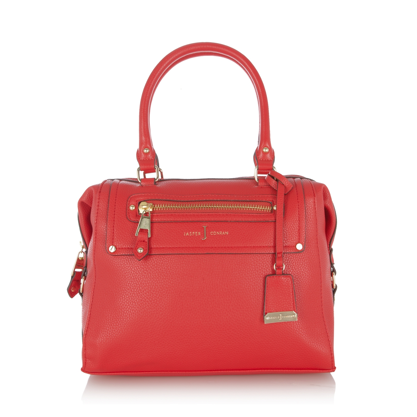 J by Jasper Conran Designer red grained zip pocket grab bag