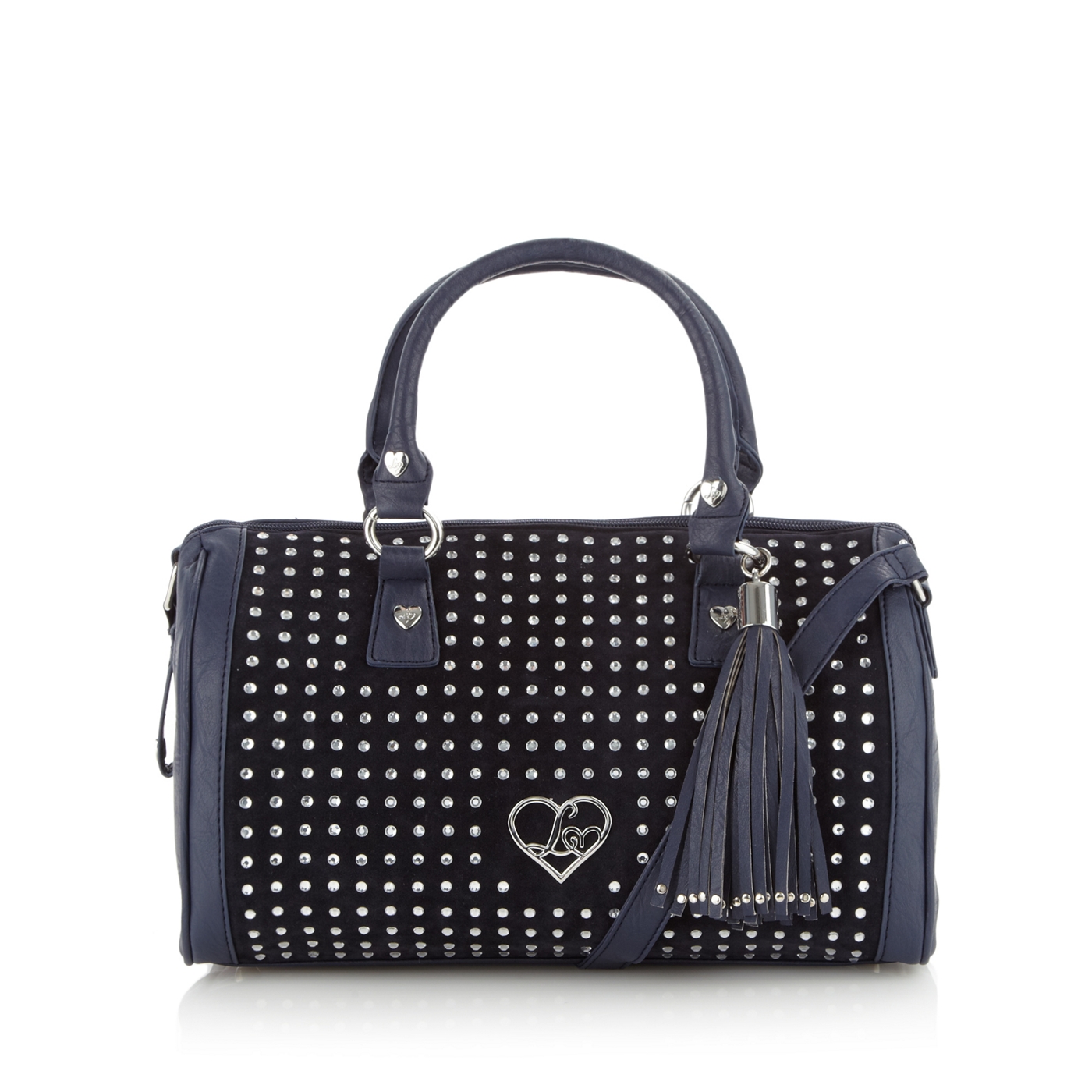 Lipsy Navy diamante front bowler bag