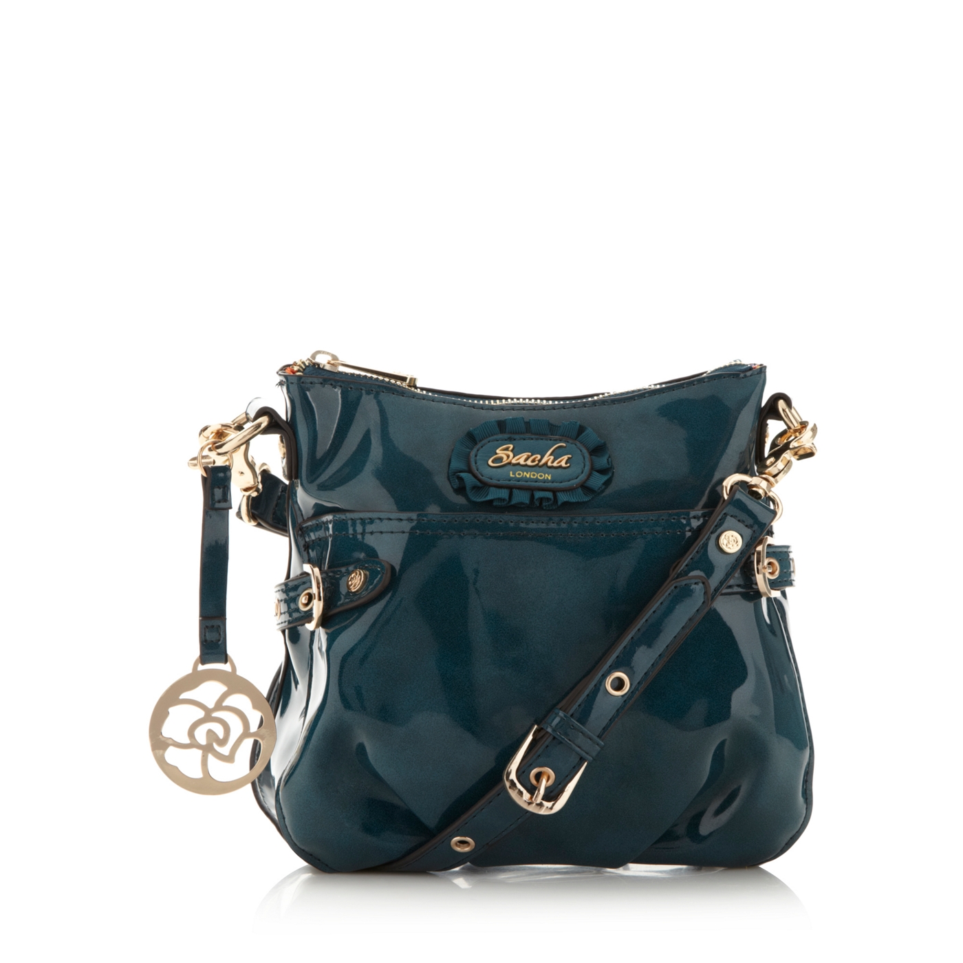 Sacha Dark turquoise patent cross body bag