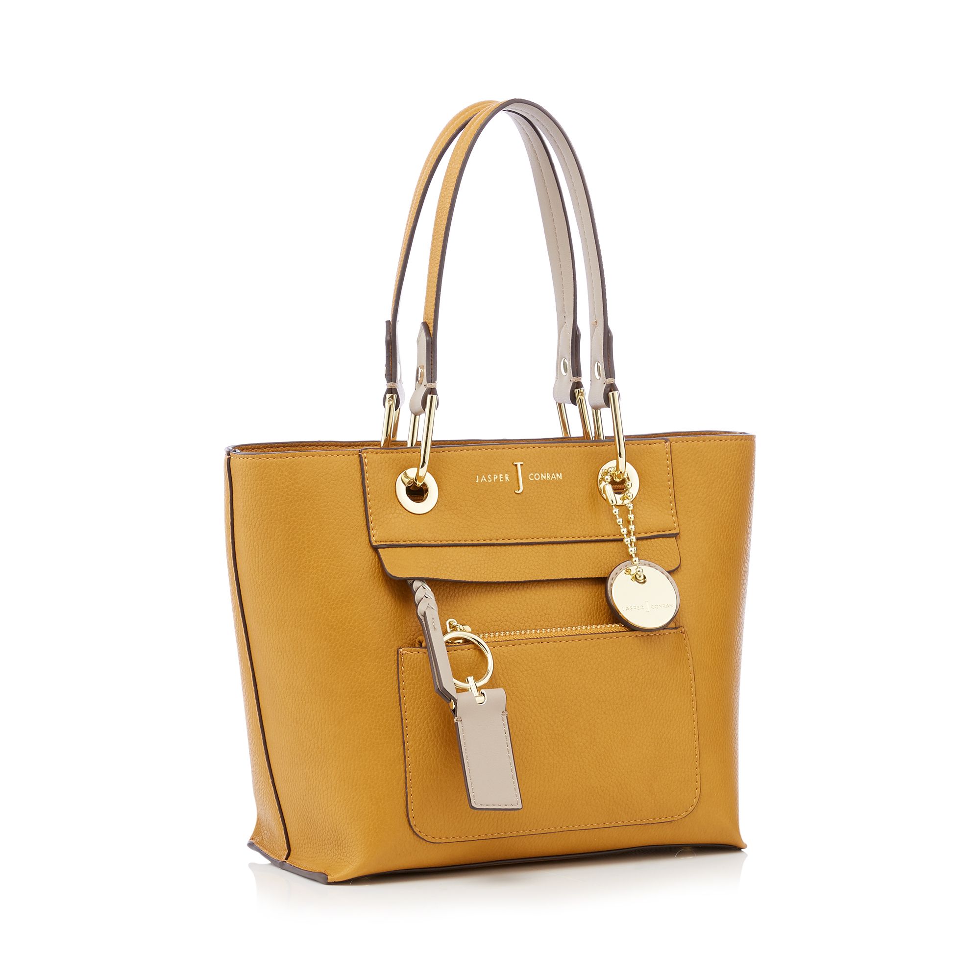 J By Jasper Conran Mustard 'Richmond' Front Zip Detail Mini Tote Bag