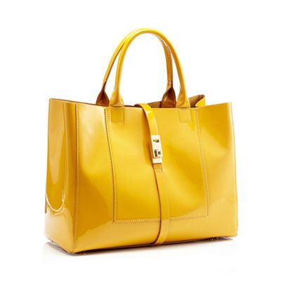 Principles - Dark yellow front tab patent large grab bag