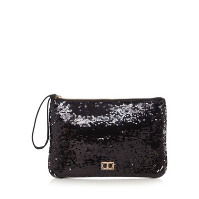 The Collection - Black sequin clutch bag