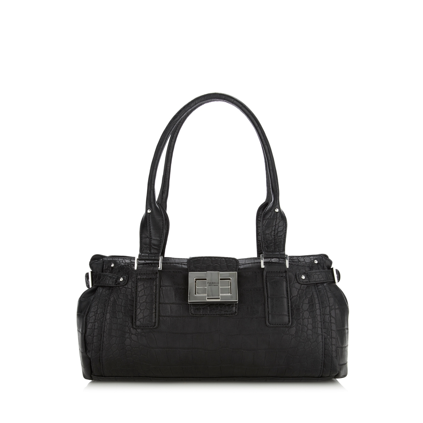 Fiorelli Black mock croc buckle shoulder bag