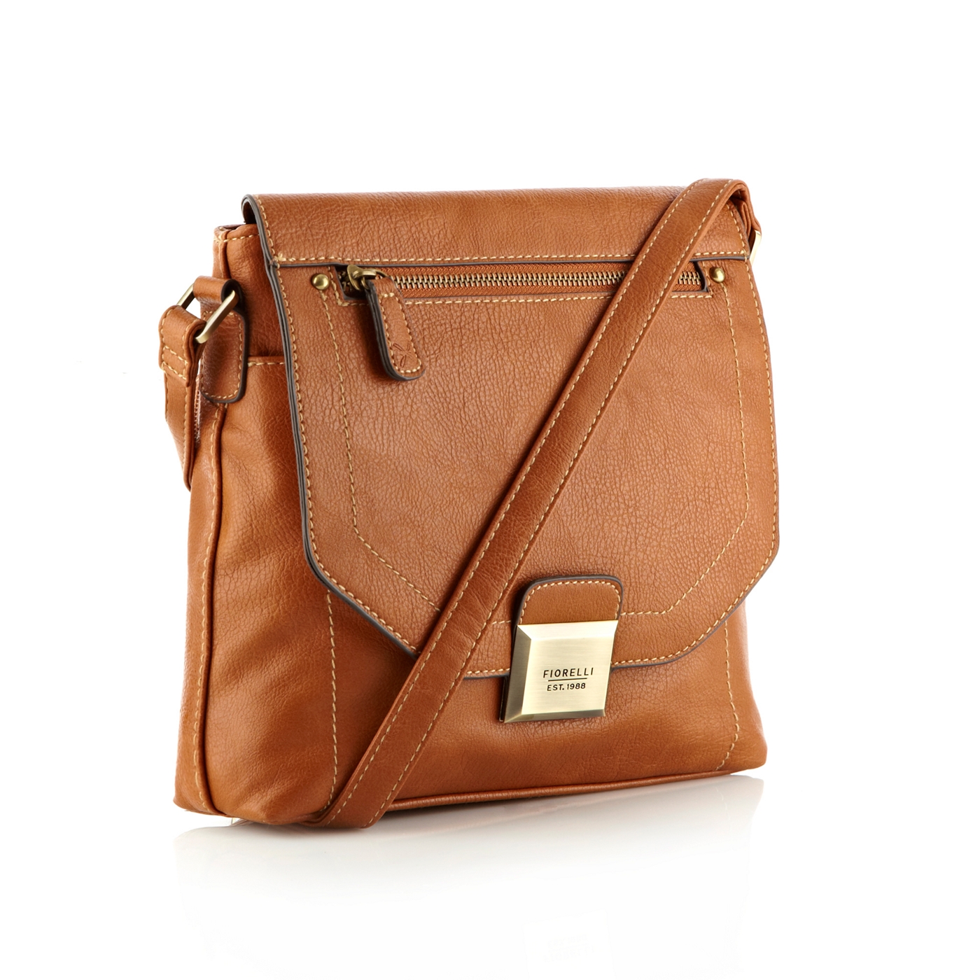 Fiorelli Tan faux leather flapover across body bag