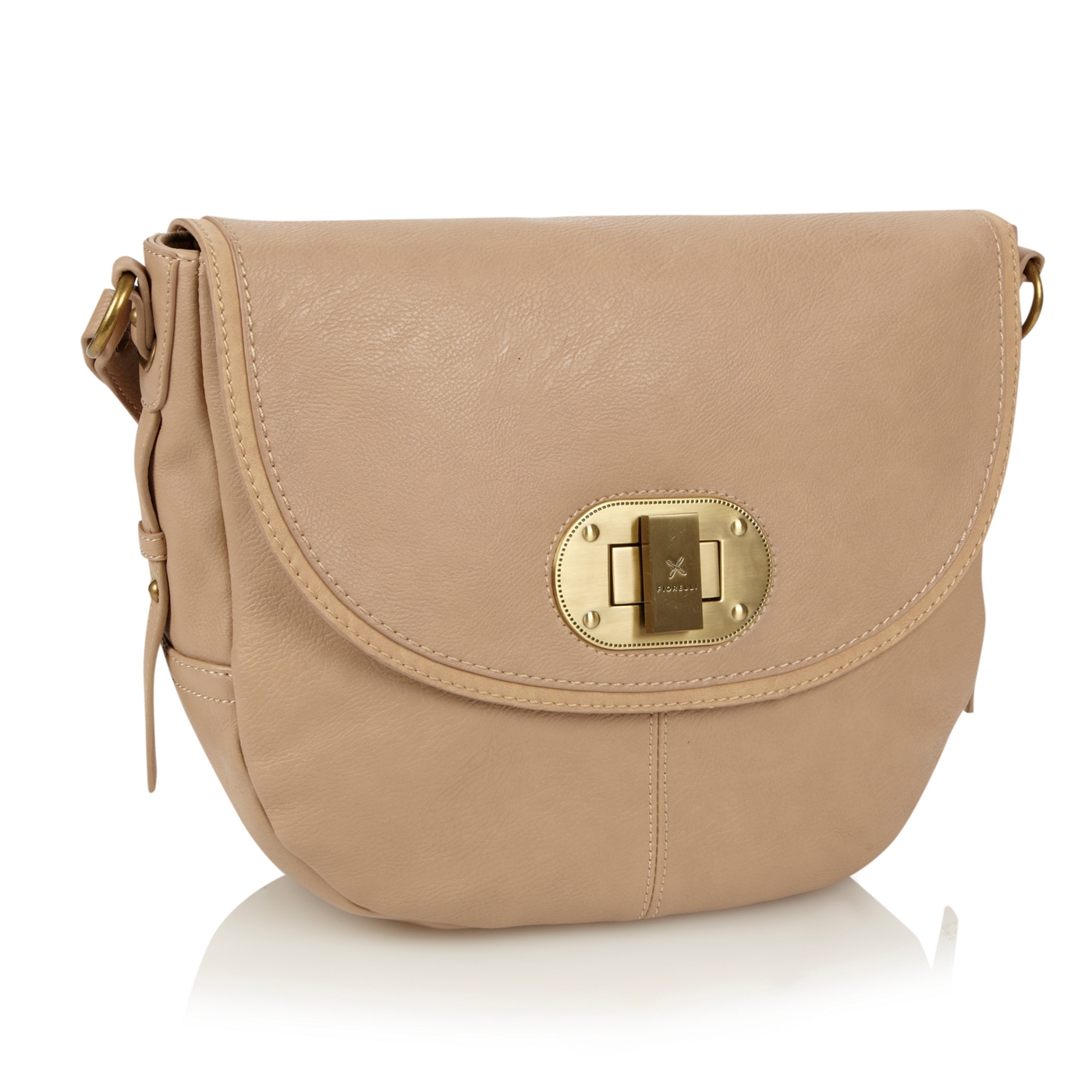 Fiorelli Cream curved flapover hobo bag