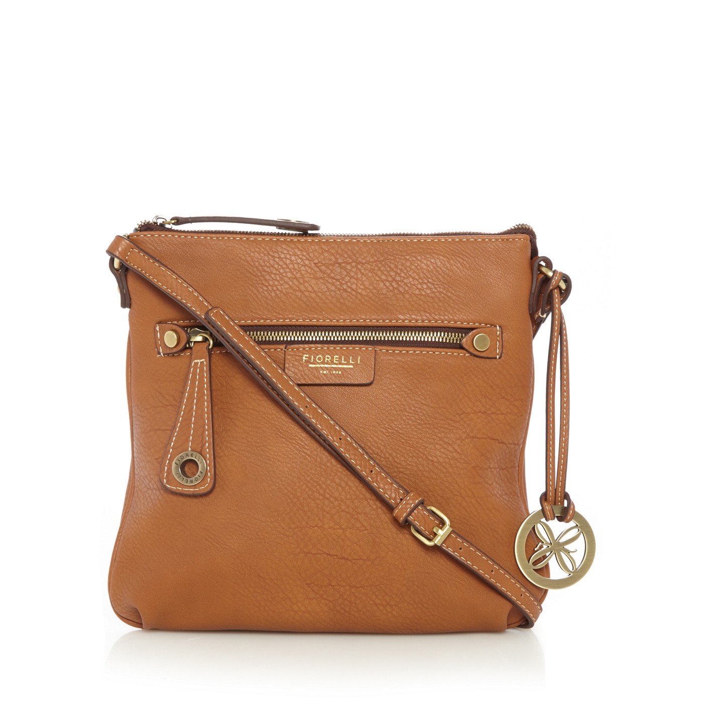 Fiorelli Tan zip front cross body bag