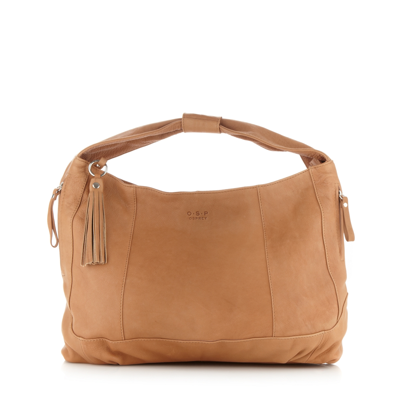 O.S.P OSPREY Tan large soft leather hobo bag