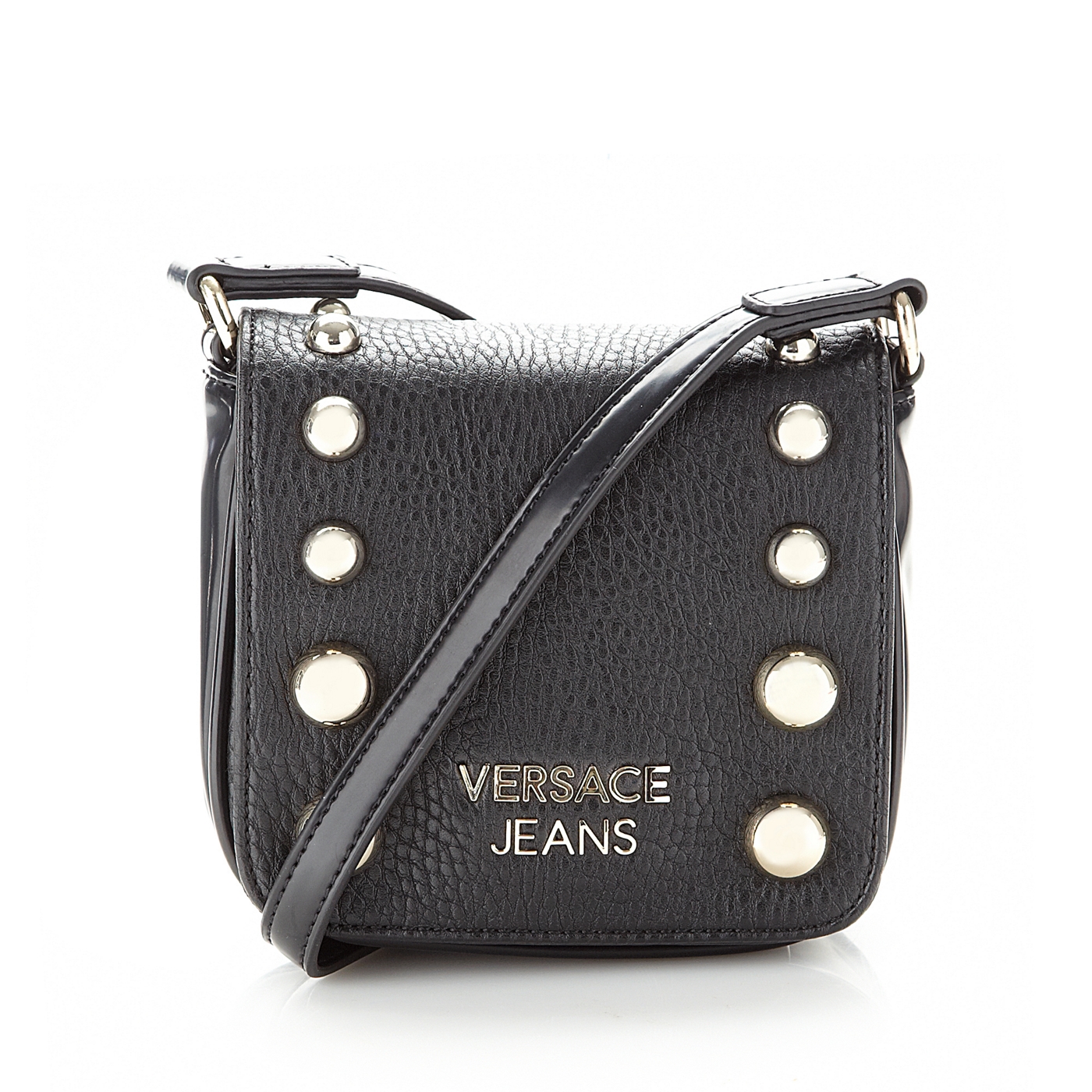 Versace Jeans Black studded mini cross body bag