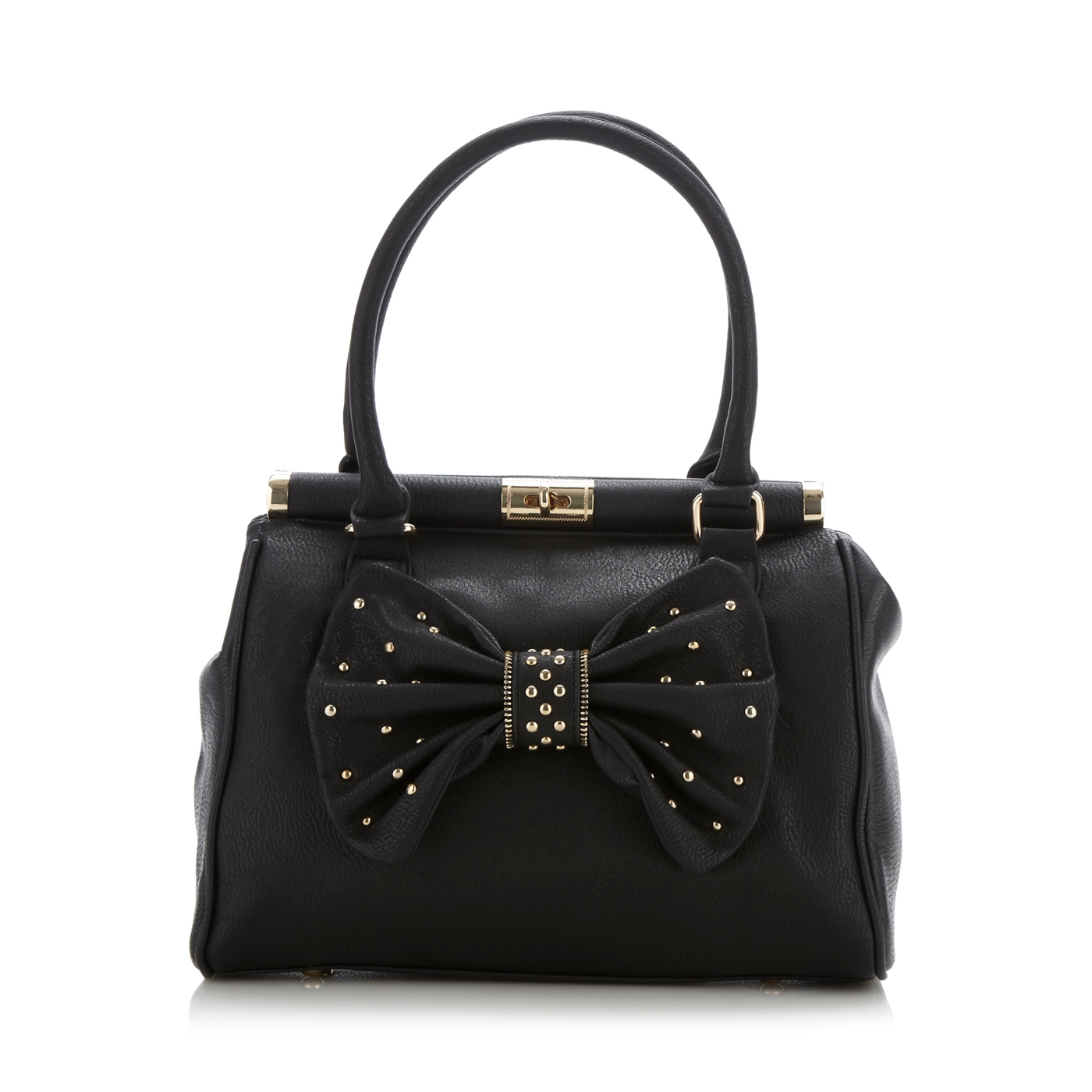 Red Herring Black studded bow handbag