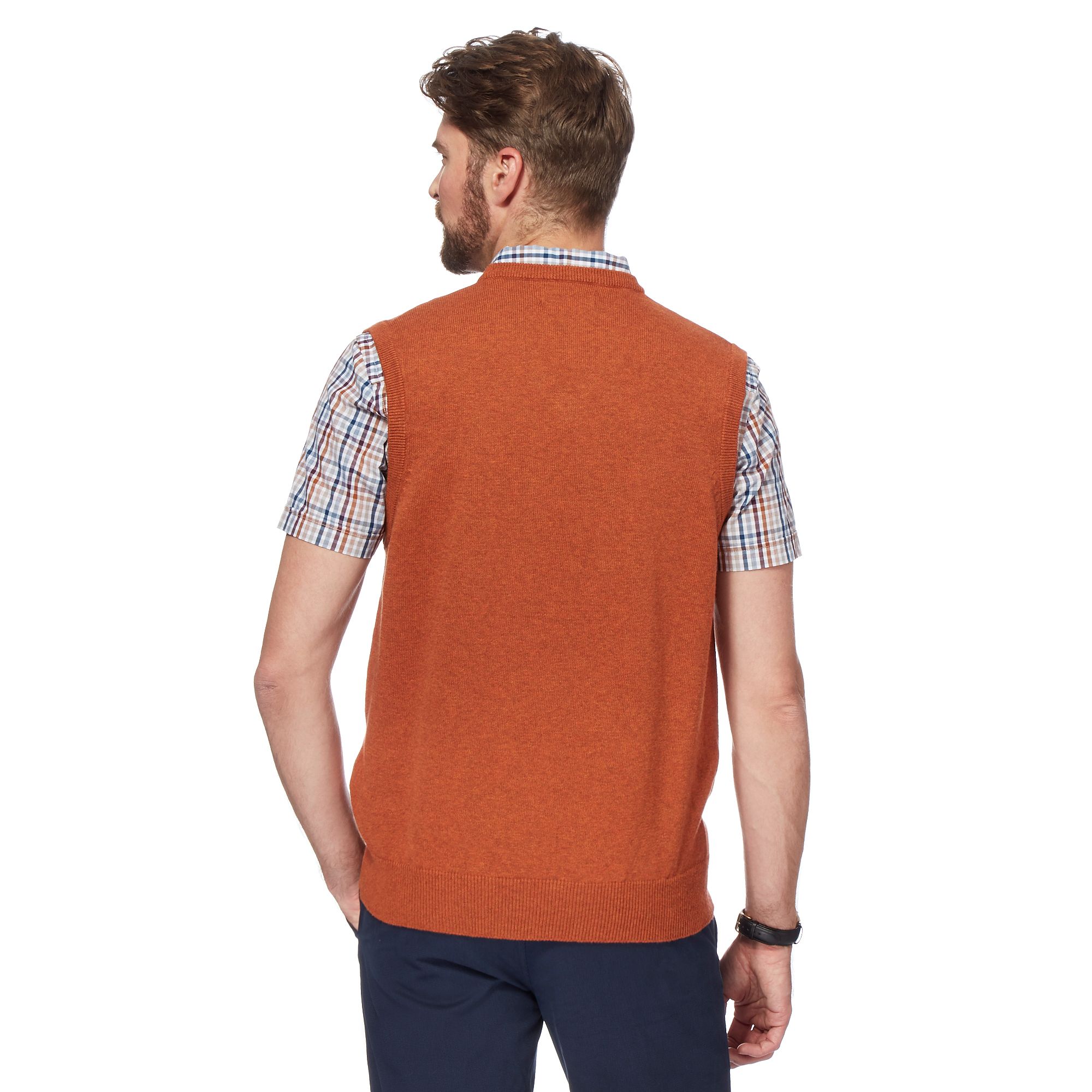 Maine New England Mens Dark Orange VNeck Tank Top From Maine New England Mens Dark Orange VNeck Tank Top From