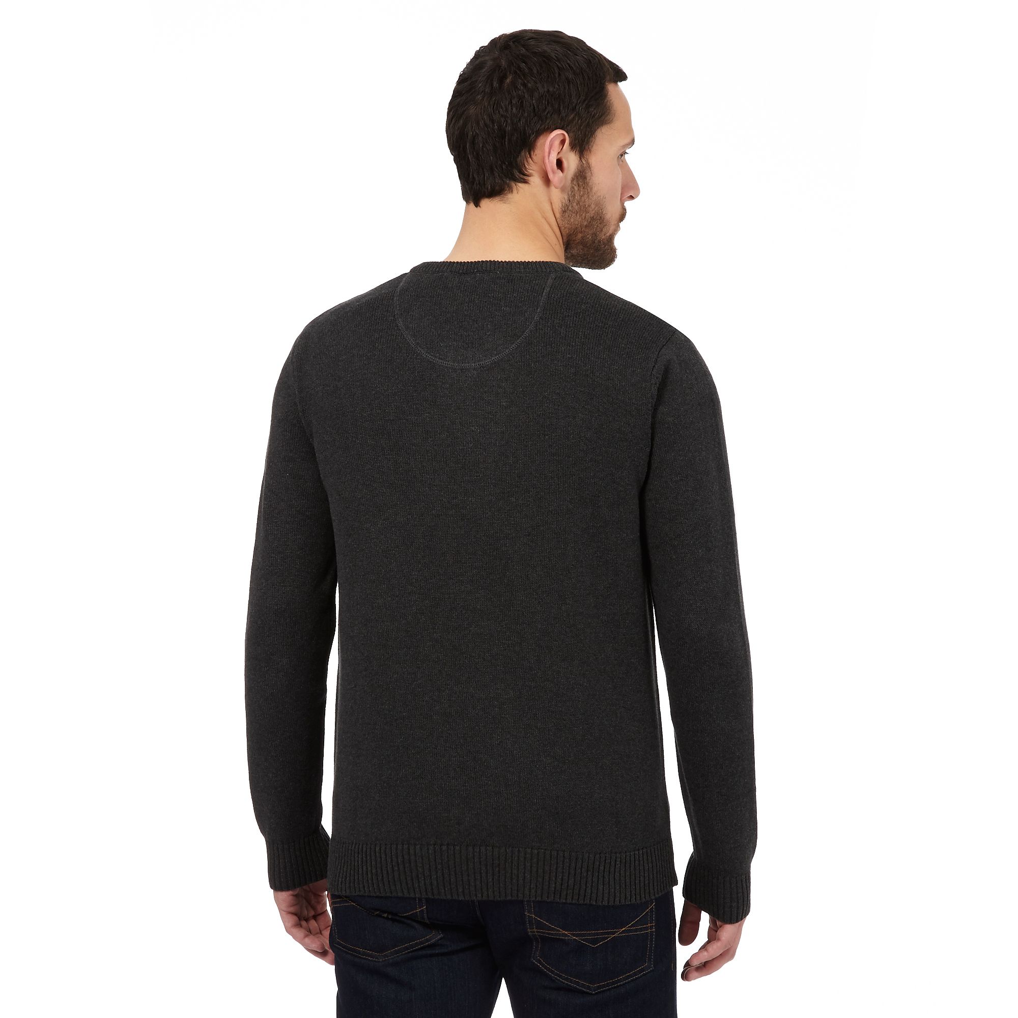 Maine Men Grey V Neck Jumper eBay