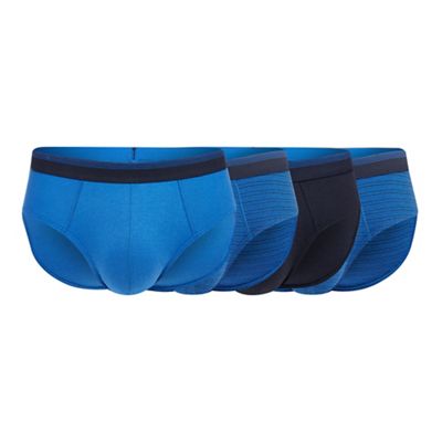 The Collection - Big and tall pack of four blue striped slips